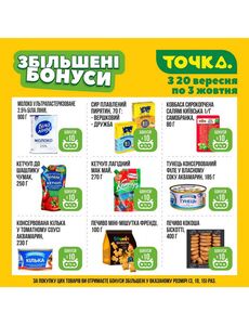 Акційна газета Точка, дійсна з 23.09.2024 по 03.10.2024.