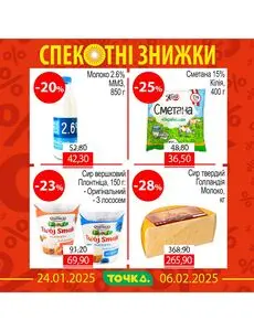 Акційна газета Точка, дійсна з 2025-01-24 по 2025-02-06.