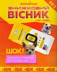 Акційна газета Копійочка, дійсна з 2026-09-07 по 2026-09-20.